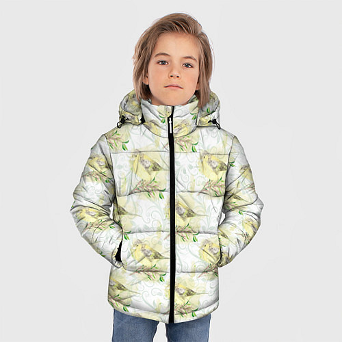 Зимняя куртка для мальчика Маленькие птички / 3D-Черный – фото 3