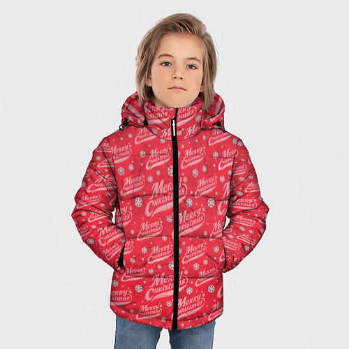 Зимняя куртка для мальчика Merry Christmas рождество / 3D-Красный – фото 3