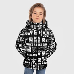 Куртка зимняя для мальчика BON JOVI ЛОГОБОМБИНГ БОН ДЖОВИ ПАТТЕРН ИЗ ЛОГОТИПО, цвет: 3D-черный — фото 2