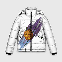 Куртка зимняя для мальчика Агрессивная тыква, цвет: 3D-черный