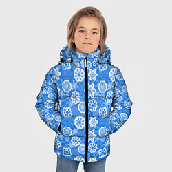 Куртка зимняя для мальчика Снежные Новогодние Узоры, цвет: 3D-черный — фото 2