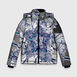 Куртка зимняя для мальчика Абстракция 499, цвет: 3D-черный
