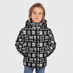 Куртка зимняя для мальчика Geometry Dash: Cubes, цвет: 3D-черный — фото 2