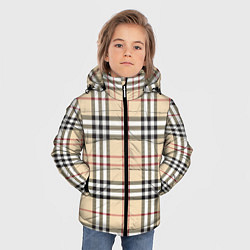 Куртка зимняя для мальчика Клетчатый принт в стиле Burberry, цвет: 3D-черный — фото 2