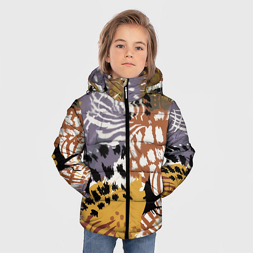 Зимняя куртка для мальчика Зебра Пятнистая / 3D-Черный – фото 3