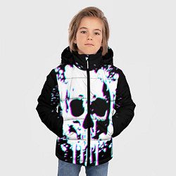 Куртка зимняя для мальчика Мерцающий череп, цвет: 3D-черный — фото 2