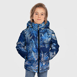 Куртка зимняя для мальчика Снежинки макро snowflakes macro, цвет: 3D-черный — фото 2