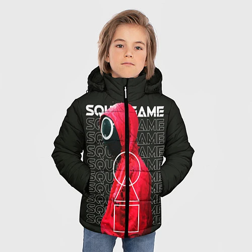 Зимняя куртка для мальчика Сыграй в Кальмара / 3D-Черный – фото 3