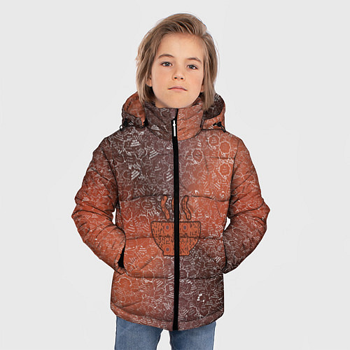 Зимняя куртка для мальчика Горячее блюдо на фоне АПВ 8 4 2 9 / 3D-Черный – фото 3