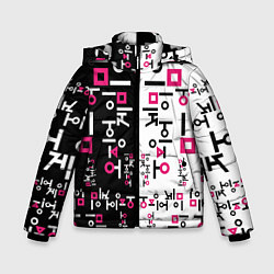 Куртка зимняя для мальчика ЛОГО ПАТТЕРН НА ЧЕРНО-БЕЛОМ, цвет: 3D-черный