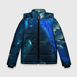 Куртка зимняя для мальчика ГОДЗИЛЛА В МОРЕ, цвет: 3D-светло-серый
