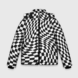 Зимняя куртка для мальчика Черно-белая клетка Black and white squares