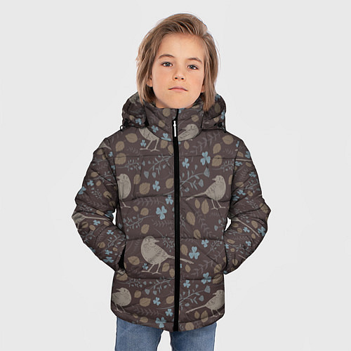 Зимняя куртка для мальчика Осенняя абстракция / 3D-Черный – фото 3