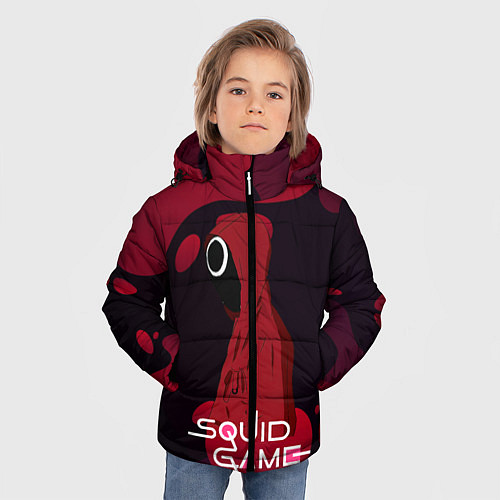 Зимняя куртка для мальчика Игра в кальмара Red Black / 3D-Черный – фото 3