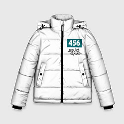 Куртка зимняя для мальчика Игра в кальмара, номер 456, цвет: 3D-черный