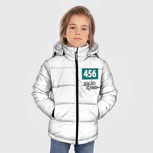 Зимняя куртка для мальчика Игра в кальмара, номер 456 / 3D-Черный – фото 3