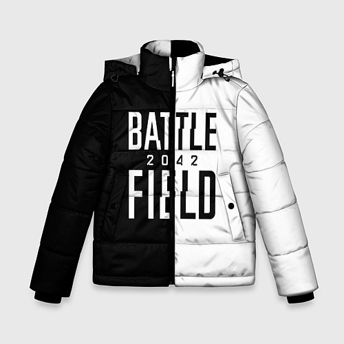 Зимняя куртка для мальчика БАТЛФИЛД 2042 ЛОГОТИП / 3D-Светло-серый – фото 1