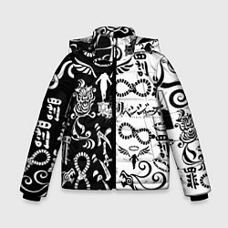 Куртка зимняя для мальчика ТОКИЙСКИЕ МСТИТЕЛИ ЛОГОБОМБИНГ ЧБ, цвет: 3D-черный