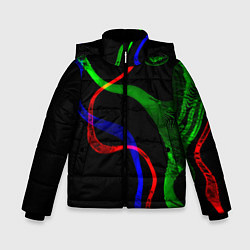 Куртка зимняя для мальчика Неоновый хаос 3DNeon chaos 3D, цвет: 3D-черный