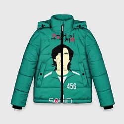 Куртка зимняя для мальчика Игра в кальмара Coн Ки ХyH, цвет: 3D-черный