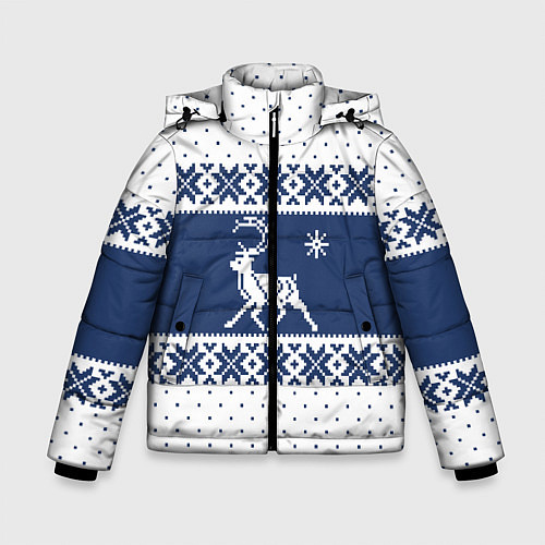 Зимняя куртка для мальчика Северный Олень звезда / 3D-Светло-серый – фото 1