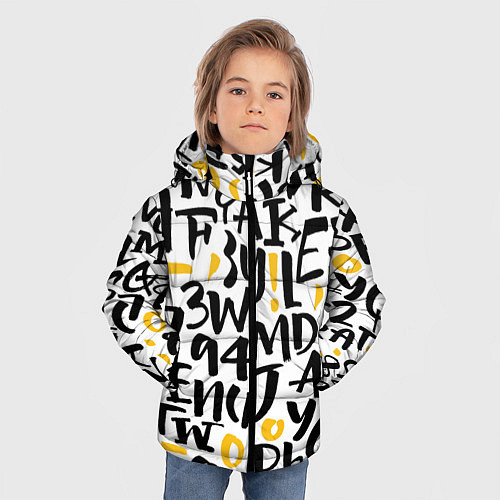 Зимняя куртка для мальчика Буквенный бум / 3D-Черный – фото 3