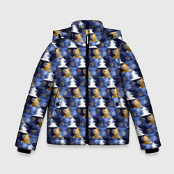 Куртка зимняя для мальчика Ёлочки - Снежинки, цвет: 3D-черный