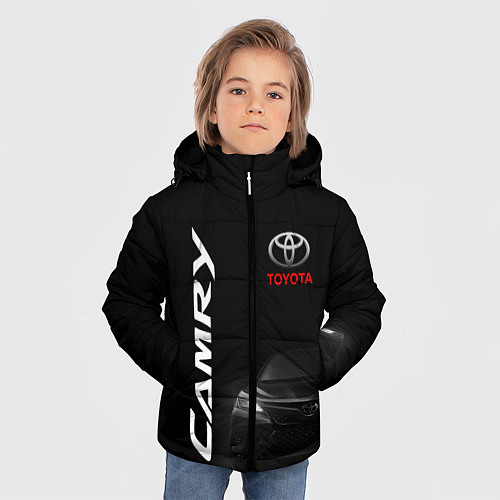 Зимняя куртка для мальчика Черная Тойота Камри / 3D-Черный – фото 3