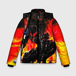 Куртка зимняя для мальчика БЕРСЕРК ОГНЕННЫЙ BERSERK, цвет: 3D-черный