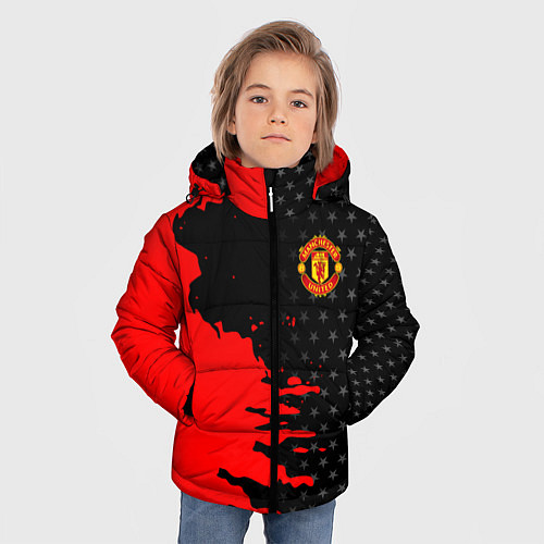 Зимняя куртка для мальчика МАНЧЕСТЕР ЮНАЙТЕД FCMU MANCHESTER UNITED RED DEVIL / 3D-Светло-серый – фото 3