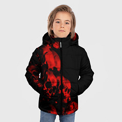 Куртка зимняя для мальчика Черепа свалка, цвет: 3D-черный — фото 2