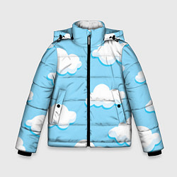 Куртка зимняя для мальчика Белые облака, цвет: 3D-красный