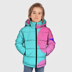 Куртка зимняя для мальчика Розово-голубой градиент, цвет: 3D-черный — фото 2