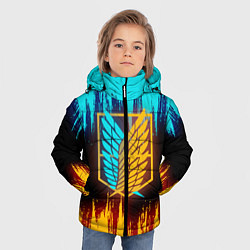 Куртка зимняя для мальчика Атака Титанов: Освещение, цвет: 3D-красный — фото 2