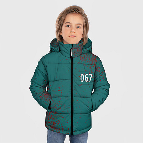 Зимняя куртка для мальчика Игра в кальмара: Персонаж 067 / 3D-Черный – фото 3