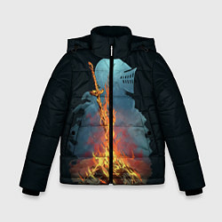 Куртка зимняя для мальчика Witcher 3 костер, цвет: 3D-светло-серый