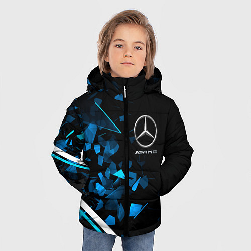 Зимняя куртка для мальчика Mercedes AMG Осколки стекла / 3D-Черный – фото 3