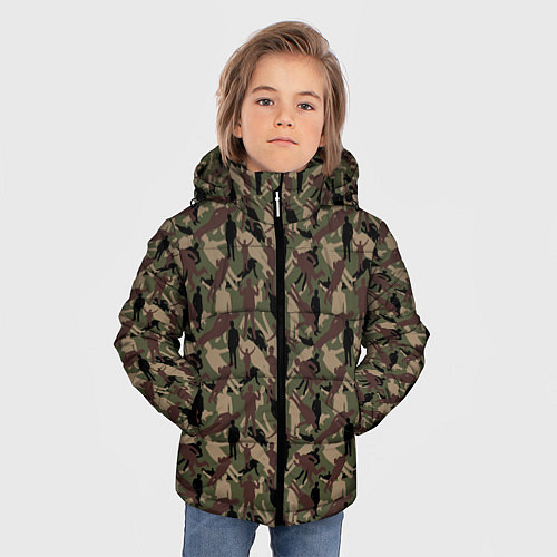 Зимняя куртка для мальчика Бизнесмен камуфляж / 3D-Черный – фото 3