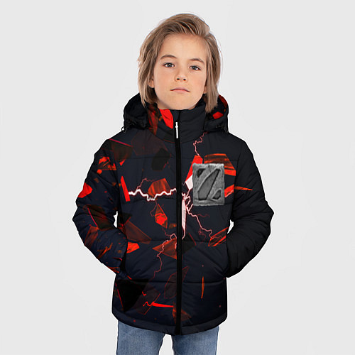 Зимняя куртка для мальчика DOTA 2 3D плиты и молния / 3D-Черный – фото 3