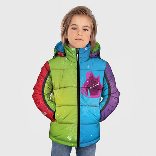 Зимняя куртка для мальчика Цветное рождество Snowflake / 3D-Черный – фото 3