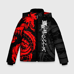 Куртка зимняя для мальчика Токийские Мстители: Красный дракон, цвет: 3D-красный