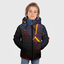 Куртка зимняя для мальчика 3D РАЗЛОМ И СТАЛЬНАЯ БРОНЯ ПОПУЛЯРНЫЕ ТЕКСТУРЫ, цвет: 3D-черный — фото 2