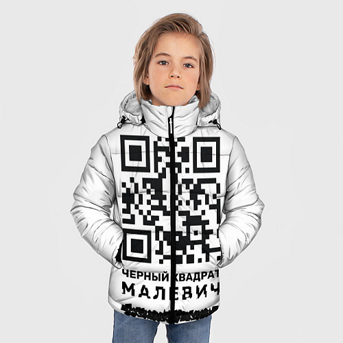 Зимняя куртка для мальчика QR - Черный квадрат Малевич / 3D-Черный – фото 3