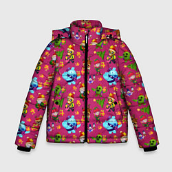 Куртка зимняя для мальчика Brawl stars Pattern, цвет: 3D-черный