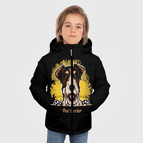 Зимняя куртка для мальчика Фокстерьер Fox terrier / 3D-Черный – фото 3