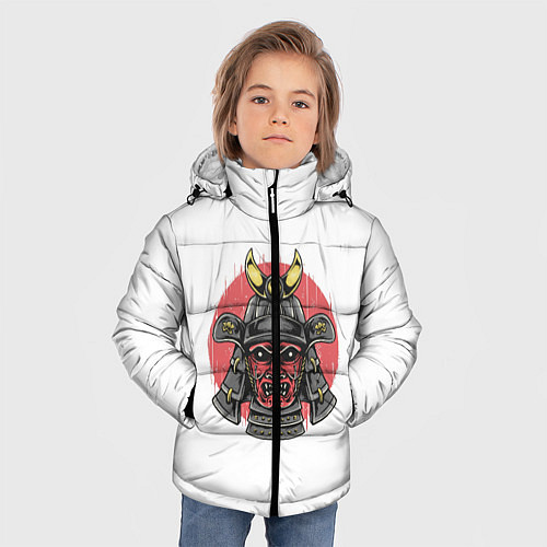 Зимняя куртка для мальчика Красный Шлем Самурая / 3D-Черный – фото 3