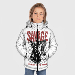 Куртка зимняя для мальчика Злой Доберман, цвет: 3D-светло-серый — фото 2