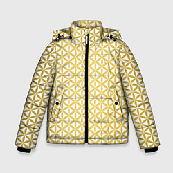 Куртка зимняя для мальчика Цветок Жизни золото, цвет: 3D-черный