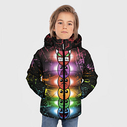 Куртка зимняя для мальчика Geometry Dash: Levels, цвет: 3D-красный — фото 2
