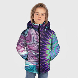 Куртка зимняя для мальчика Психоделика Мандала Волны, цвет: 3D-красный — фото 2